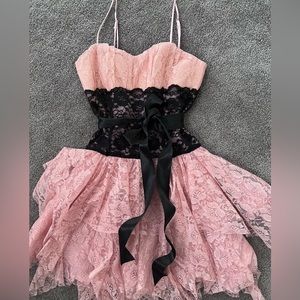 Deb sparkly pink and black dress